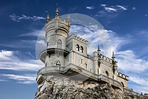 Swallow`s nest castle on the rock, Krym, Medieval knight`s castle