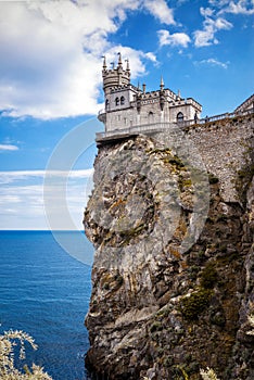 Swallow`s Nest castle on rock top in Crimea
