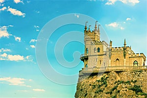 Swallow`s Nest. Castle on a rock. Yalta. Gaspra. Crimea.