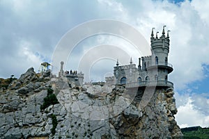 Swallow`s Nest is a decorative castle the monument of architecture and history, the main attraction on the shores of the Black sea