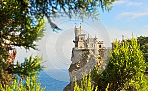 Swallow's nest old castle on the rock in the Crimea. tourist facility