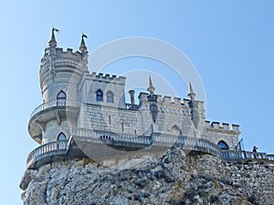 Swallows nest-Gothic castle over the cliff of the sea, the emblem of the southern coast of Crimea.