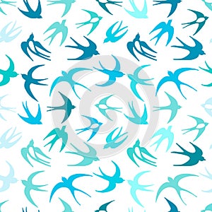 Swallows, seamless pattern for your design