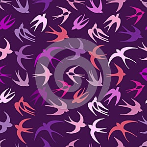 Swallows, seamless pattern for your design