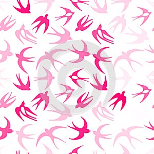 Swallows, seamless pattern for your design