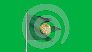 Swallowtail flag of Rohingya, waving green background