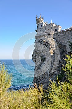 Swallowâ€™s Nest Castle Framed by Plants