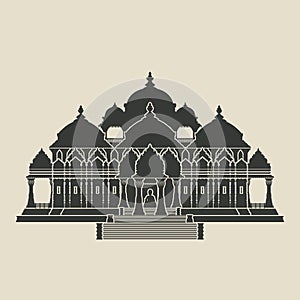 Swaminarayan Akshardham Hindu Temple black silhouette photo