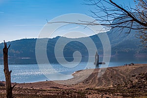 Swamp in Sau reservoir, Catalonia, Spain.