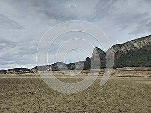 Swamp in Sau reservoir, Catalonia, Spain