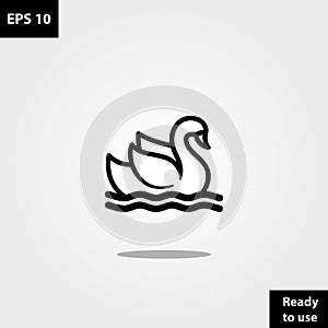 Swan birthday party decoration logo company vector template design ready to use easy for edit