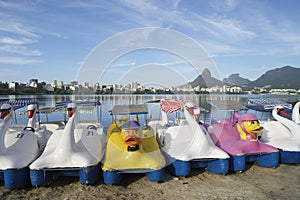 Swan Boats Lagoa Rio de Janeiro Brazil Scenic Skyline photo