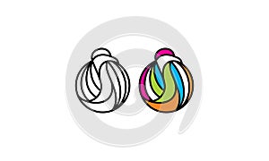 Swan line art logo icon vector
