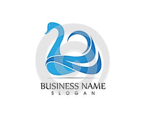 Swan logo design template
