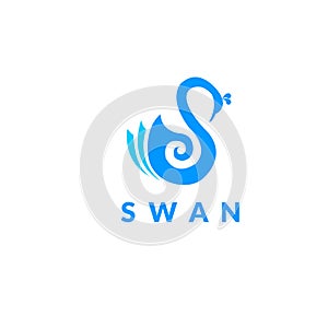 Swan logo vector design - stock vector illustration