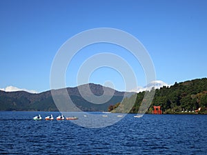 Swan Paddle Boats with Mt Fuji