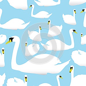 Swan on the watter pattern eps10