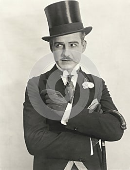 Swanky gentleman in top hat photo