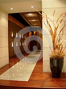 Swanky marble lobby photo