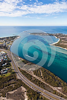 Swansea Channel - Lake Macquarie New South Wales Australia - Aerial View photo