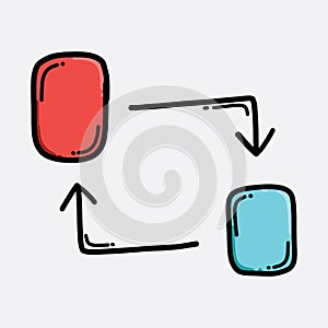 Swap color vector icon. Drawing sketch illustration hand drawn line eps10