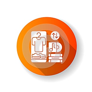 Swap meet orange flat design long shadow glyph icon