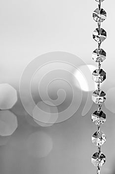 Swarovski crystal chain decoration for light reflection and sparkle
