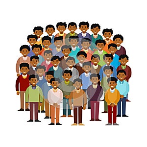 Swarthy men community vector concept in flat style