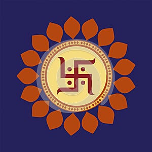 Swastik design isolated in design circle