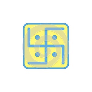 swastik hinduism icon. Element of diwali holiday icon for mobile concept and web apps. Colored swastik hinduism icon can be used f
