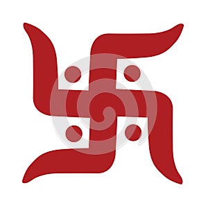 Swastik red Indian spiritual symbol.
