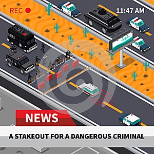 Swat Action Isometric Screenshot Composition Poster