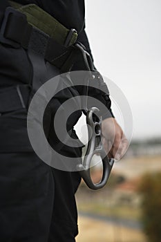 Swat Officer With Carabiner