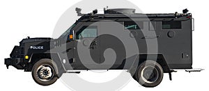 SWAT Team Armored Truck Vehicle Isolated photo