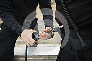 SWAT Team With Climbing Equipment