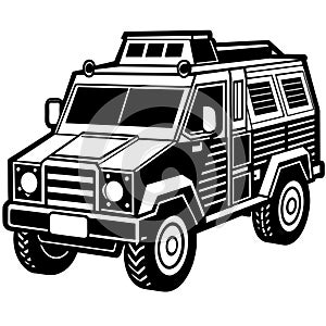 SWAT vehicle on white background Vector illustration