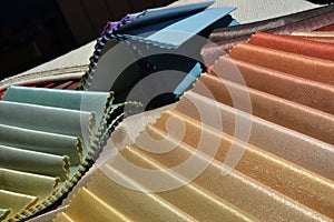 Swatches of fabrics for house decoration