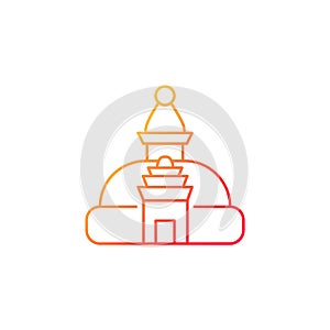 Swayambhu stupa gradient linear vector icon