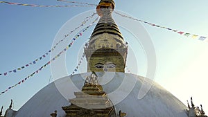 Swayambhunath Stupa - the holiest stupa of tibetan buddhism vajrayana. Kathmandu, Nepal