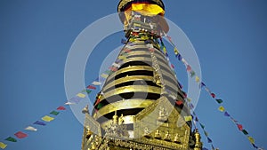 Swayambhunath Stupa - the holiest stupa of tibetan buddhism vajrayana. Kathmandu, Nepal