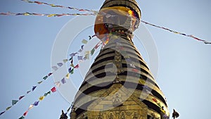 Swayambhunath Stupa - the holiest stupa of tibetan buddhism vajrayana. Kathmandu, Nepal