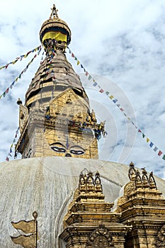 Swayambhunath Stupa or Monkey temple - Kathmandu Valley, Nepal - a World Heritage Site declared by UNESCO