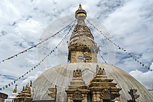 Swayambhunath Stupa or Monkey temple - Kathmandu Valley, Nepal - a World Heritage Site declared by UNESCO