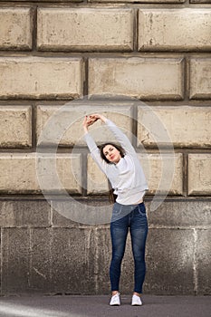 Swaying palm tree yoga pose