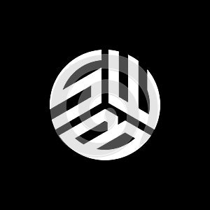 SWB letter logo design on black background. SWB creative initials letter logo concept. SWB letter design