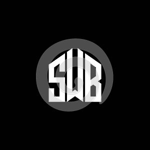 SWB letter logo design on BLACK background. SWB creative initials letter logo concept. SWB letter design.SWB letter logo design on