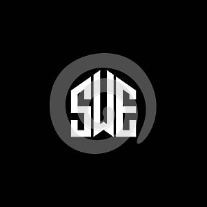 SWE letter logo design on BLACK background. SWE creative initials letter logo concept. SWE letter design