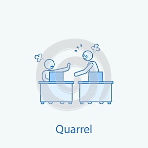 swear with colleague 2 colored line icon. Simple colored element illustration. Outline symbol design from colleague and business p