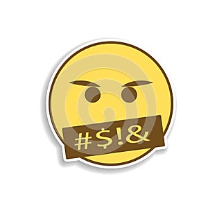 swear colored emoji sticker icon. Element of emoji for mobile concept and web apps illustration