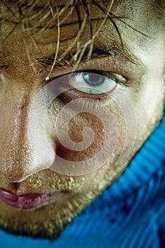 Sweat face after a workout